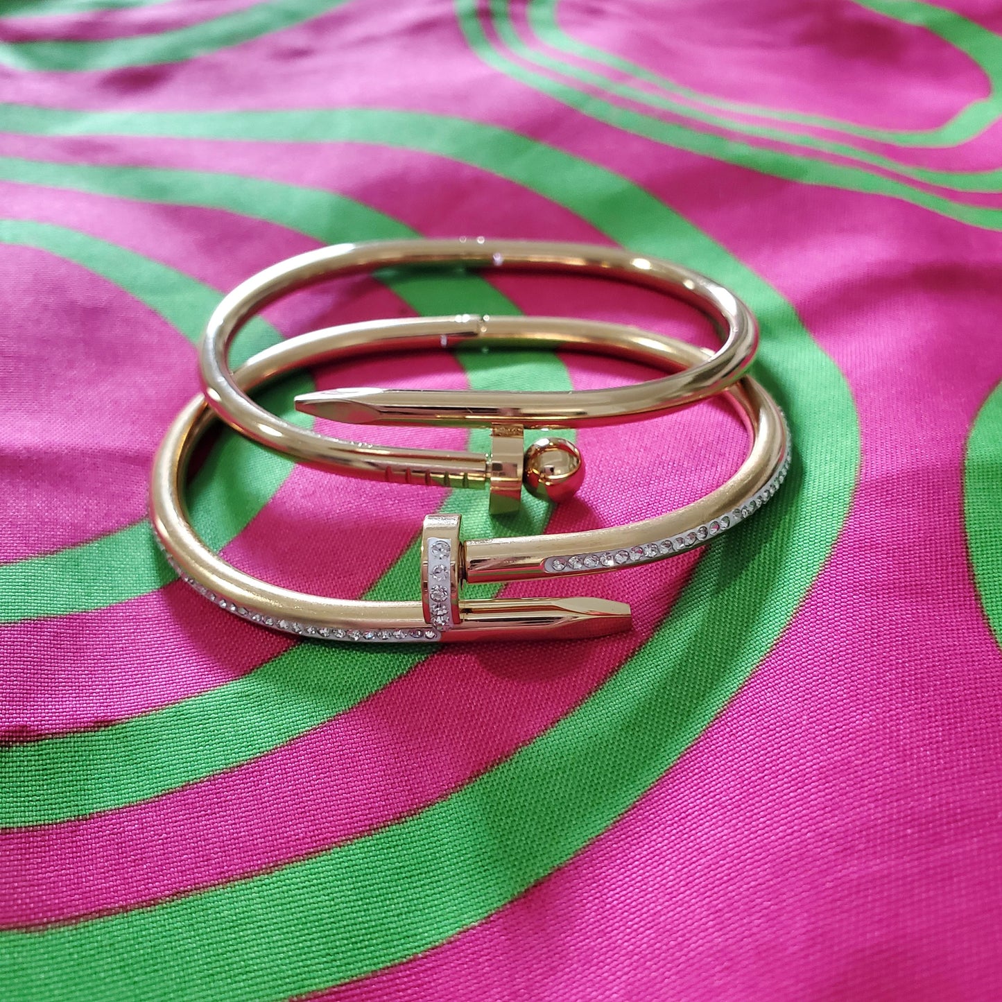Nail Bangles with Rhinestones