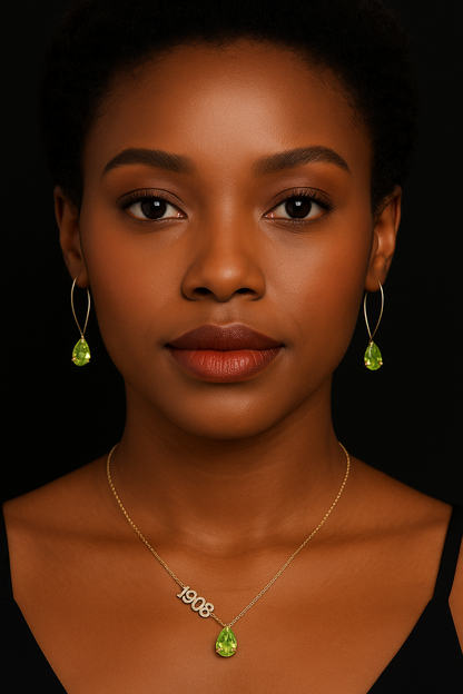 AKA Sterling Silver Teardrop Necklace Set