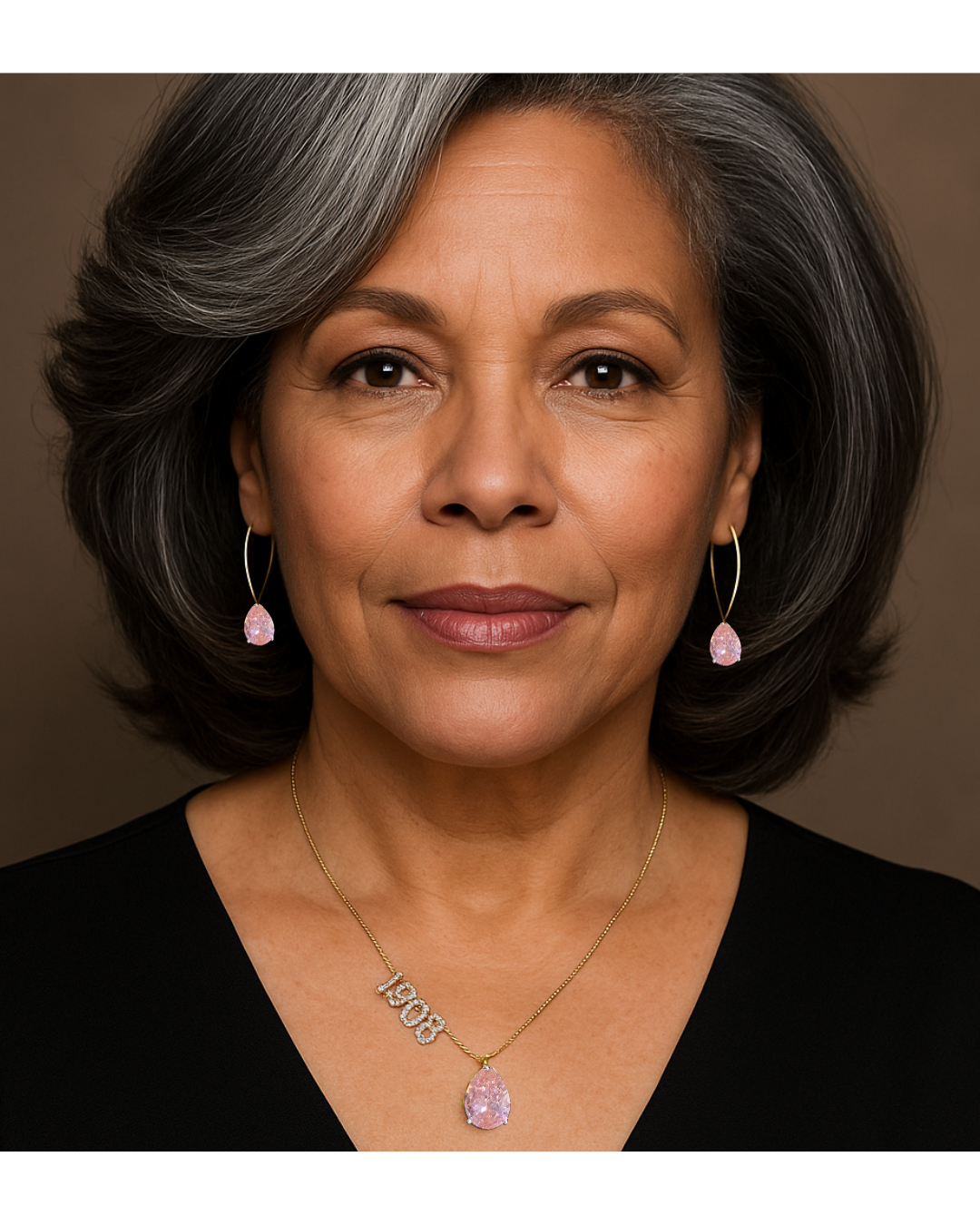 AKA Sterling Silver Teardrop Necklace Set